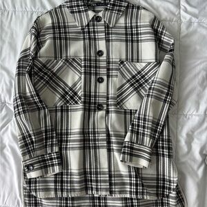 Zara Monochrome Plaid Overshirt